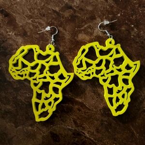 Wood Neon Africa Inspired Earrings